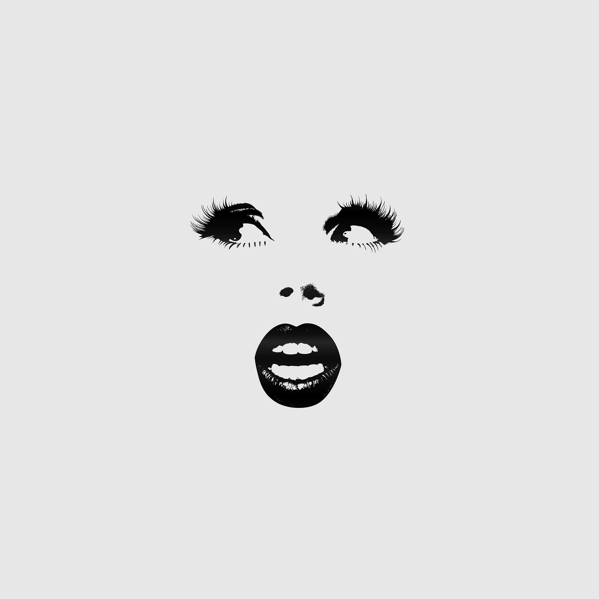2048x2048 Surprise Girl Illust Art Simple Minimal iPad Air Wallpaper Free Download