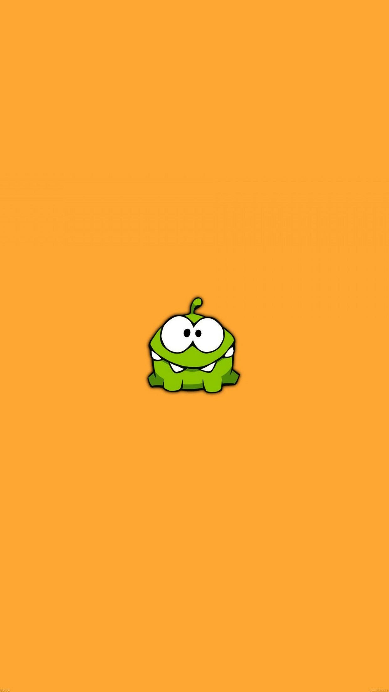 1242x2208 game art cut the rope om nom cute minimal