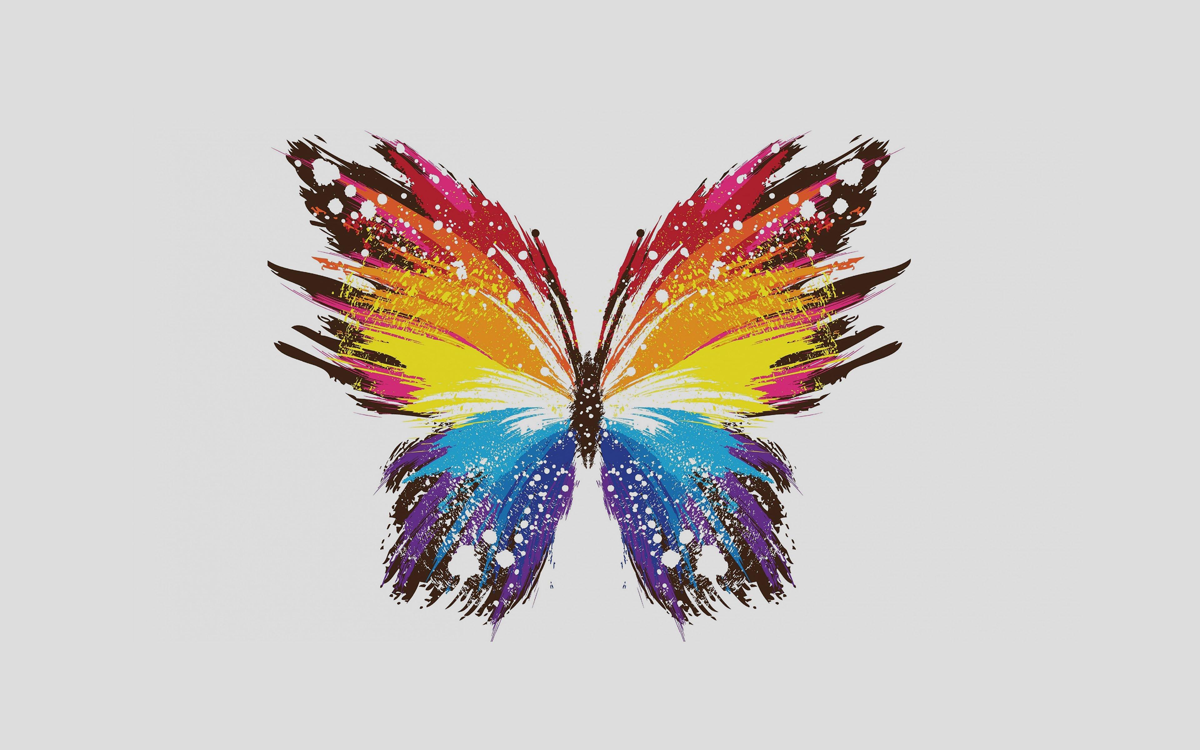 3840x2400 butterfly, Art, Illust, Cute, Minimal, Color Wallpaper HD / Desktop and Mobile Background