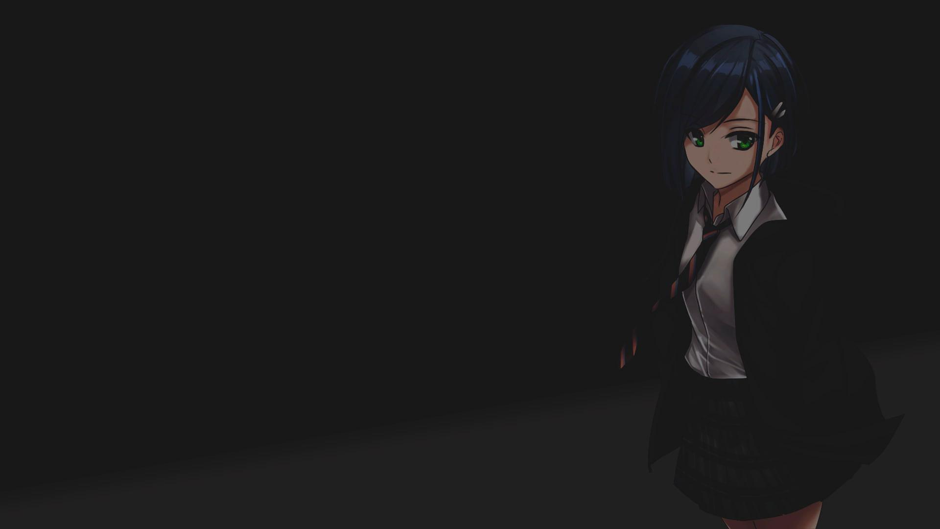 1920x1080 Wallpaper Dark Background, Minimalism, Anime Girls, Darlin • Wallpaper For You