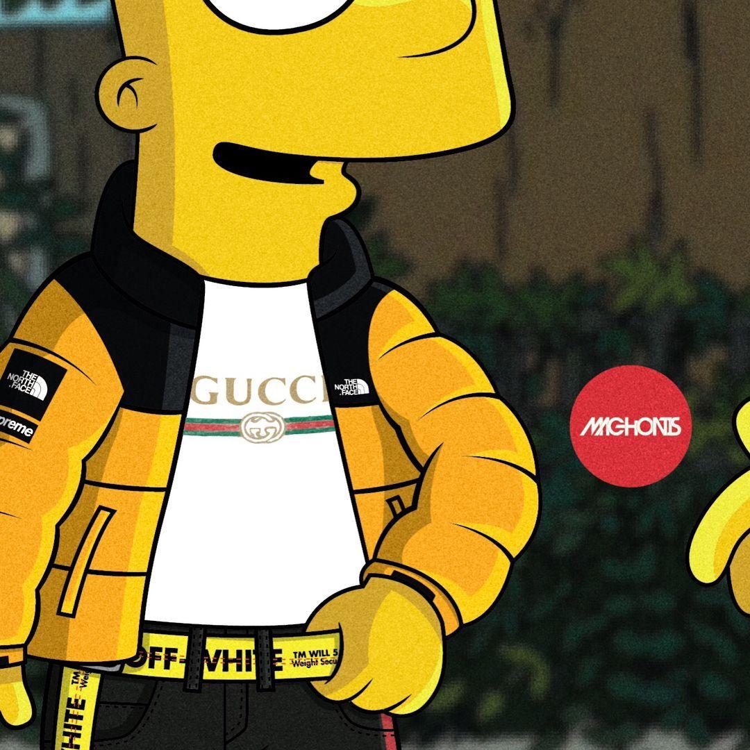 Download Bart Simpson Black Swag Outfit Wallpaper  Wallpaperscom