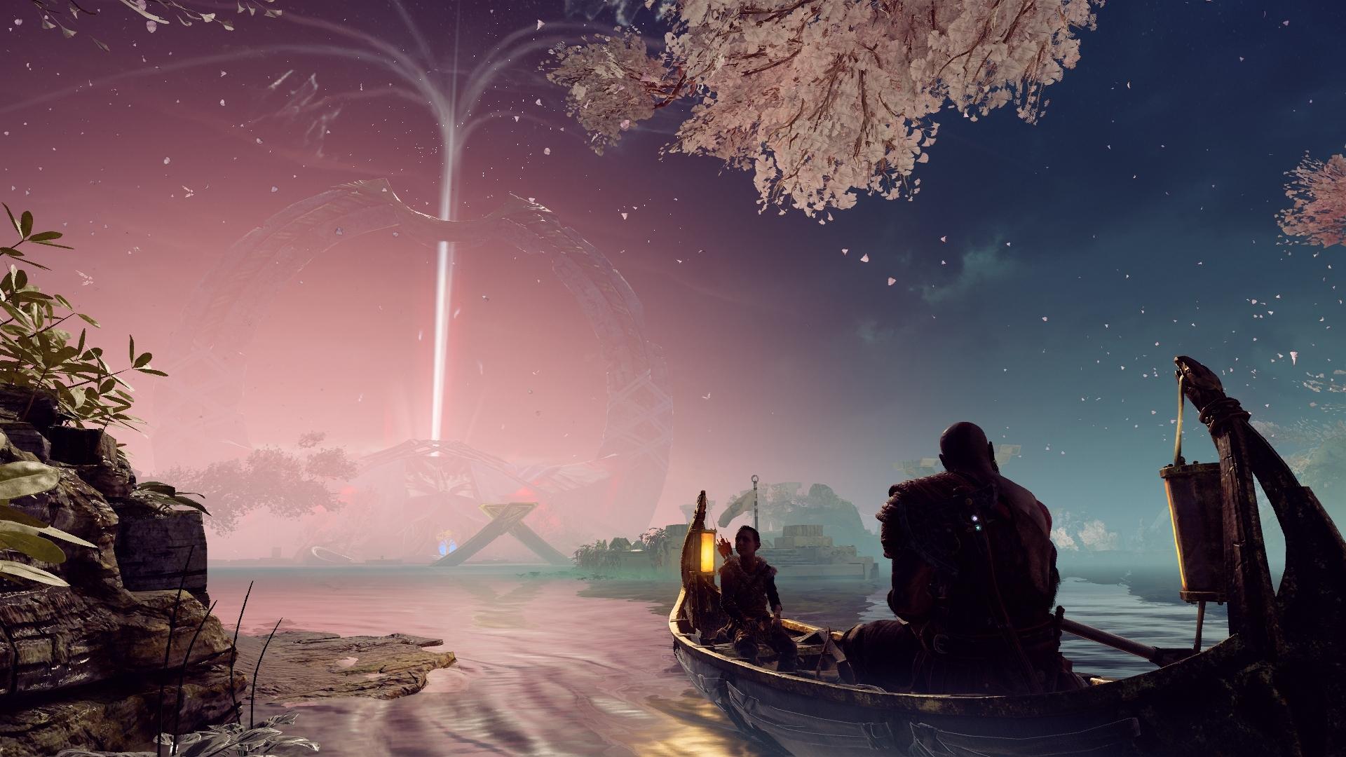 1920x1080 Wallpaper God Of War, Kratos, In Game, Scenic, Atreus, Boat:1920x1080