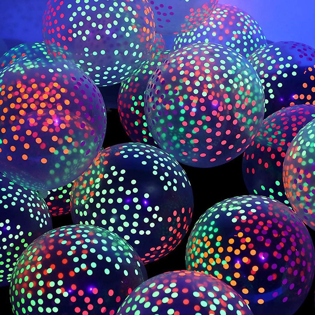 1050x1050 10× Latex 12 Inch Neon UV Blacklight Reactive Star Points Balloons Party Decor
