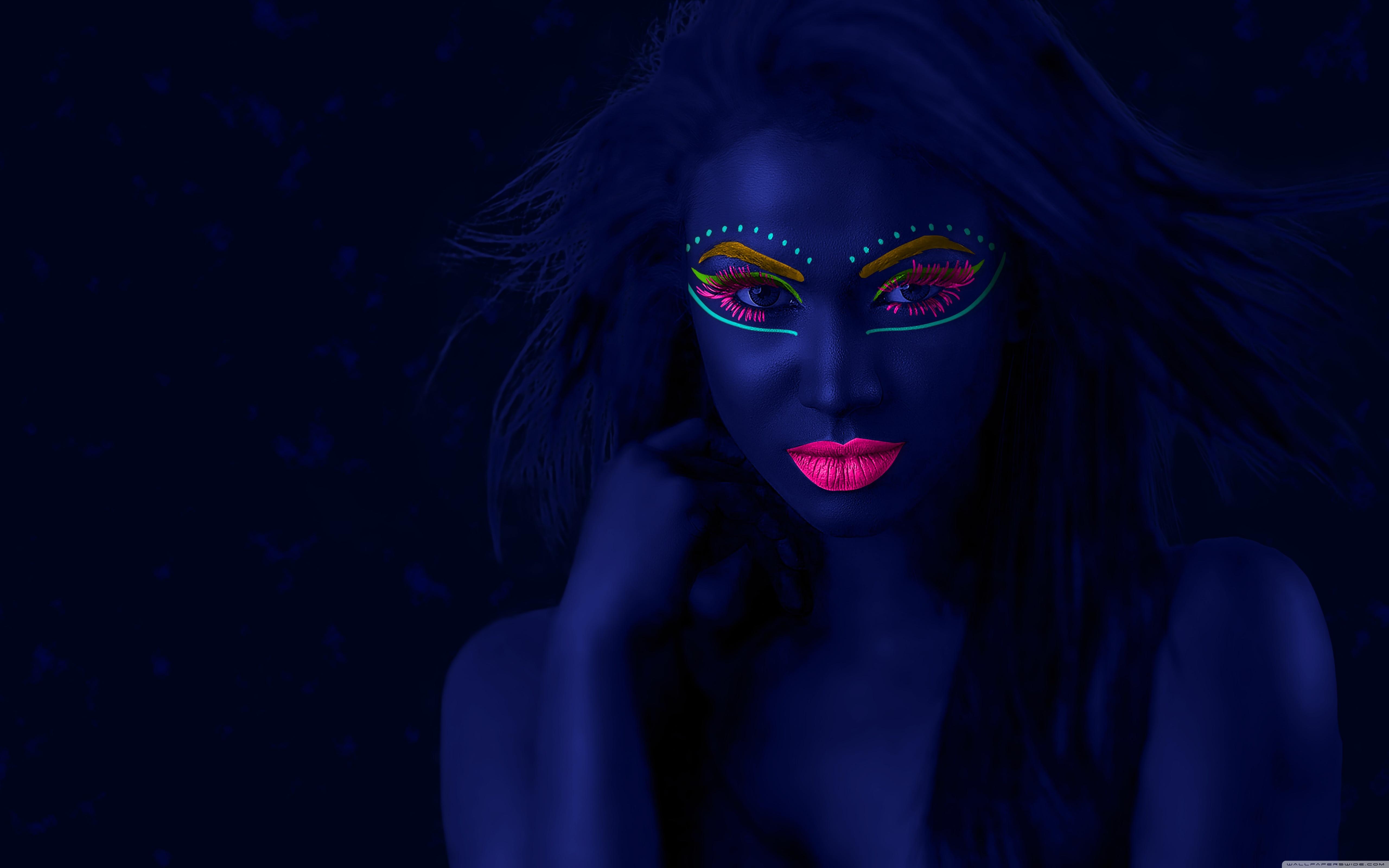 5120x3200 Neon Makeup Black Light Ultra HD Desktop Background Wallpaper for 4K UHD TV : Tablet