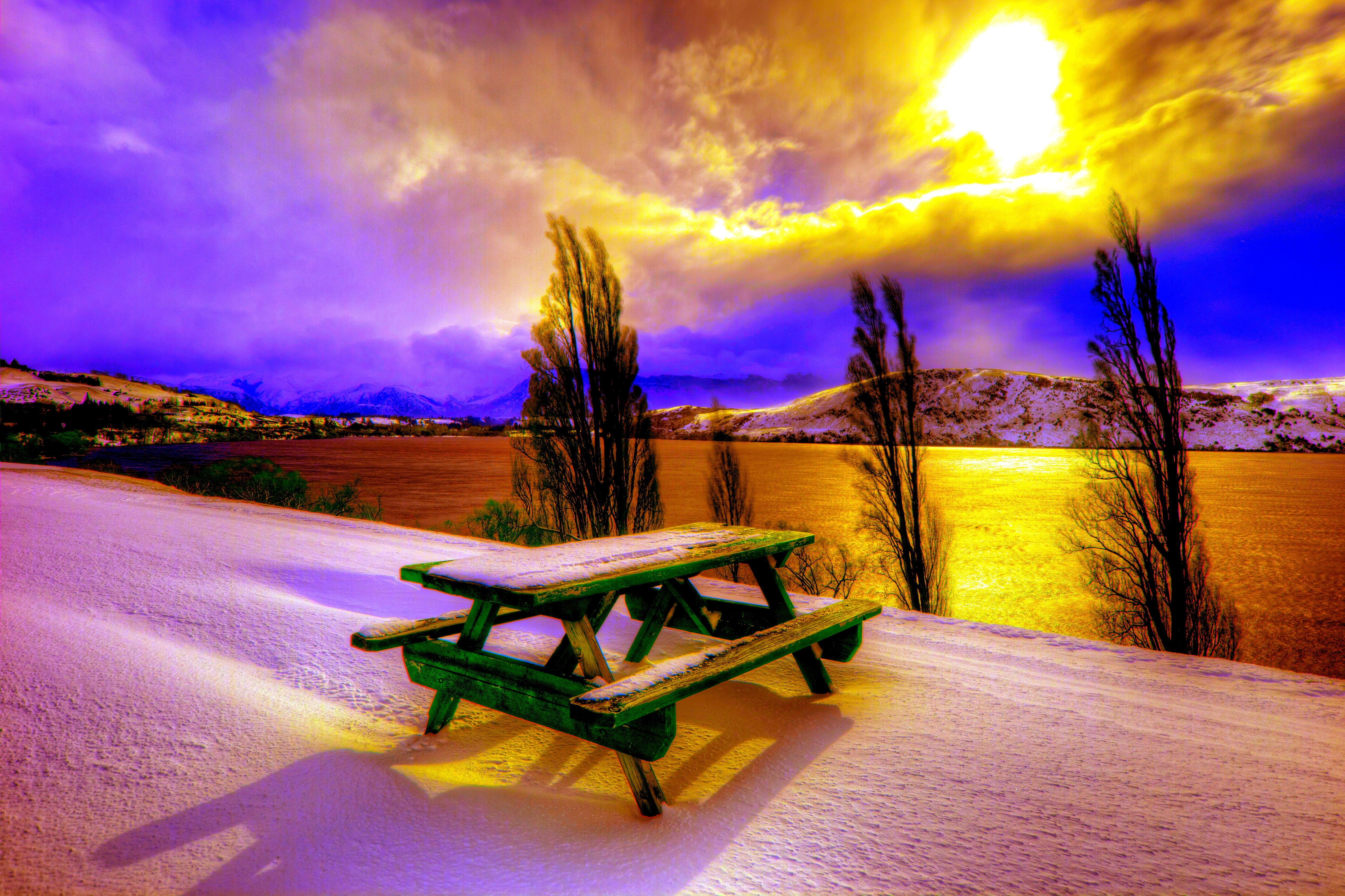 5014x3342 Winter Sunset 4k Wallpaper
