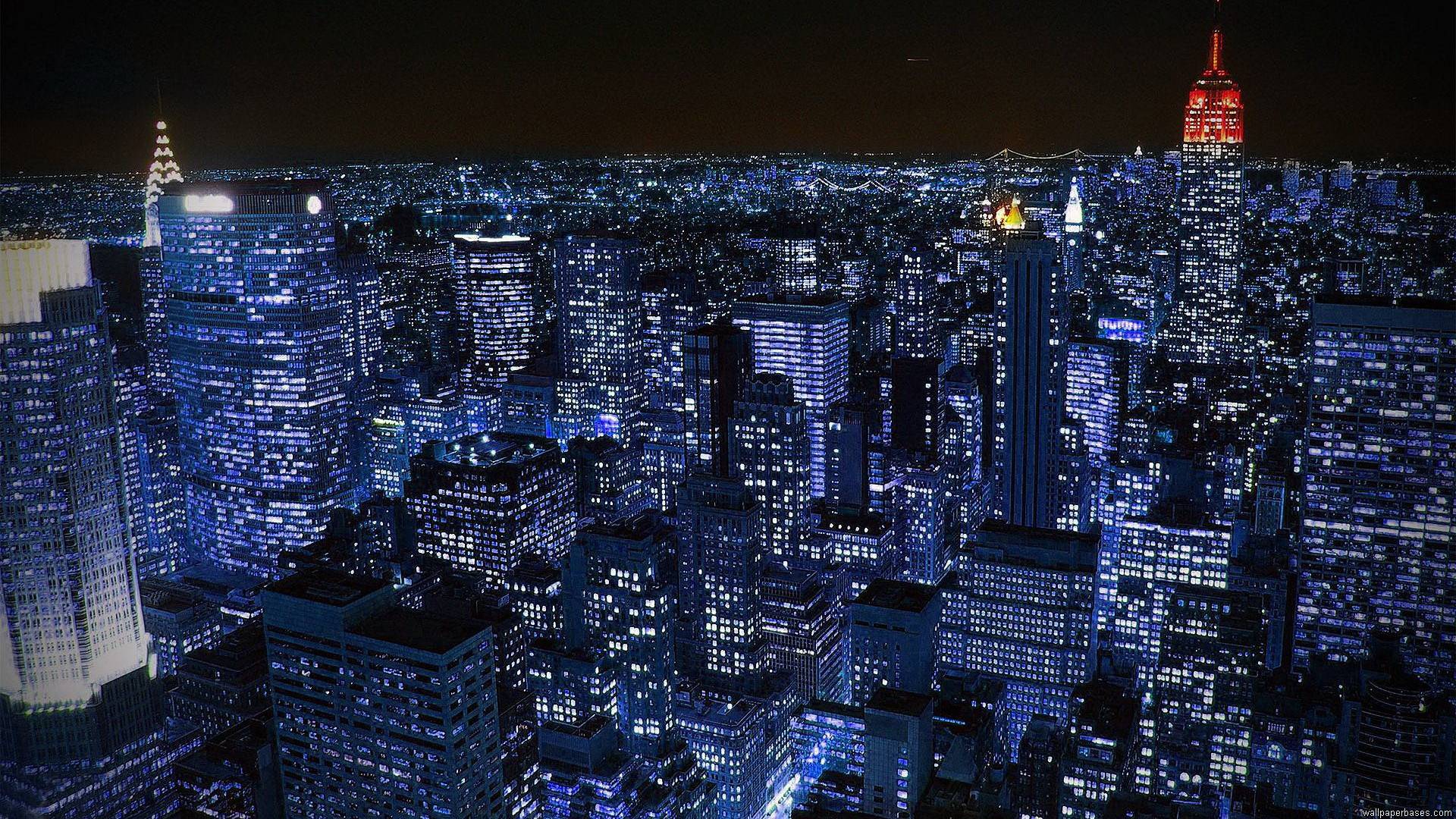 1920x1080 new york city at night wallpaper, cityscape, city, metropolitan area, metropolis, skyline
