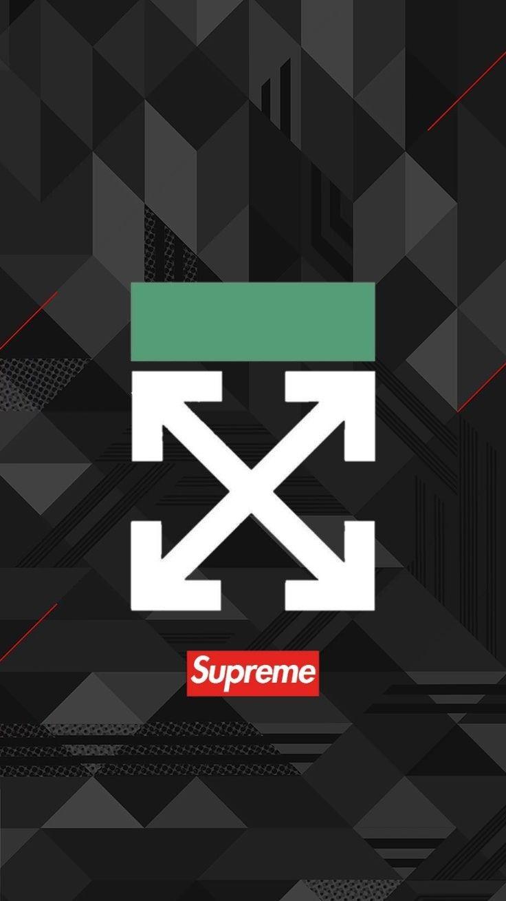 736x1309 Off white x supreme. Wallpaper ponsel, Gambar, Seni