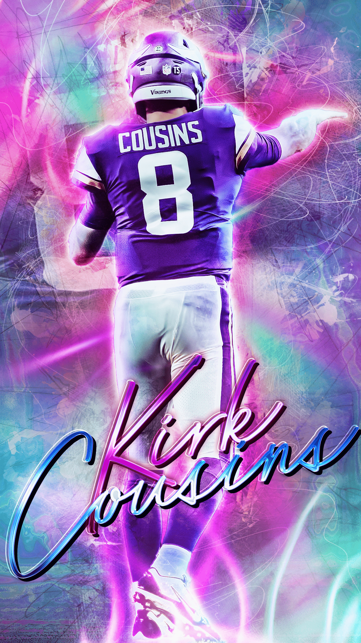 1242x2208 Kirk Cousins Miami Vice style wallpaper