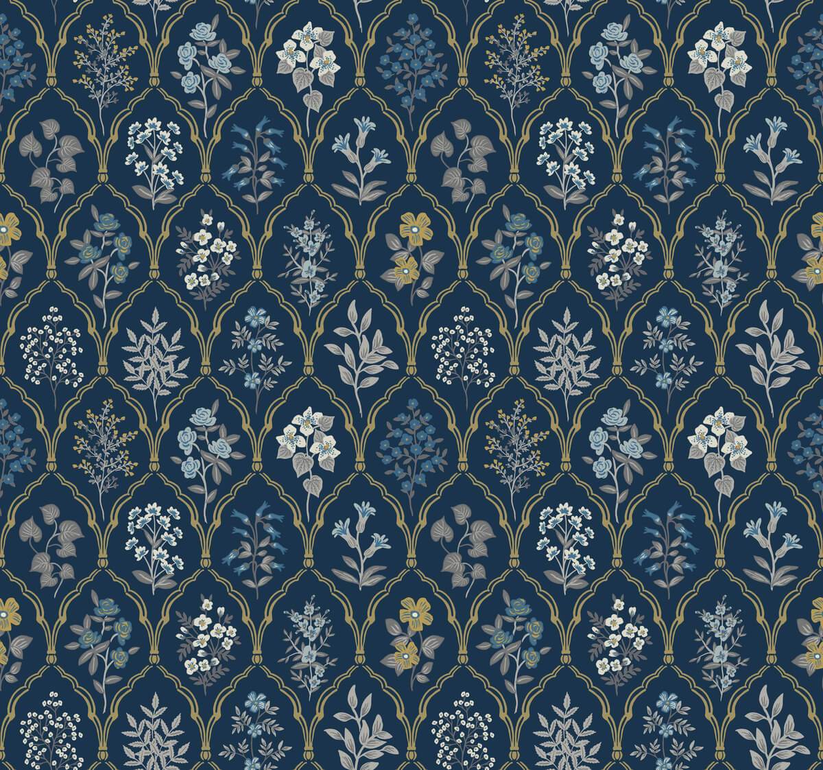 1200x1122 Rifle Paper Co. Hawthorne Wallpaper & Gold