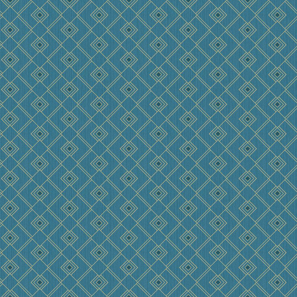 1000x1000 Gatsby by Caselio Blue and Gold : Wallpaper Direct