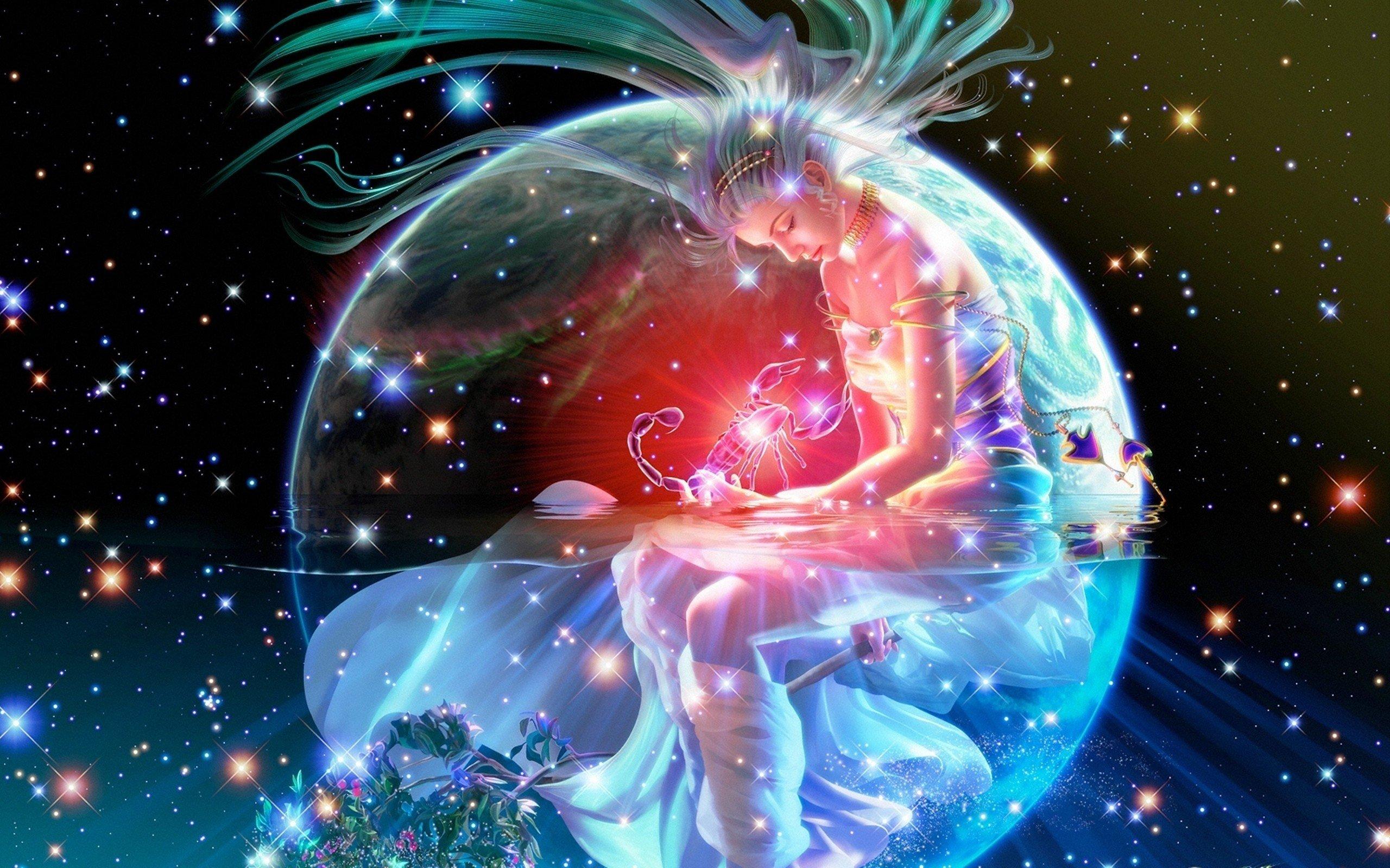 2560x1600 fantasy, Art, Zodiac, Artwork, Kagaya, Yutaka, Scorpions, Scorpio, Zodiac Wallpaper HD / Desktop and Mobile Background