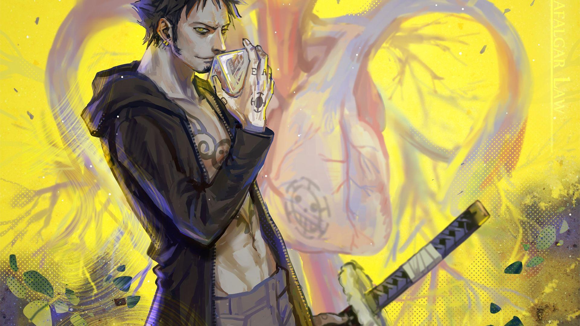 1920x1080 Desktop Wallpaper Trafalgar D. Water Law, Trafalgar Law, One Piece, Art, Katana, HD Image, Picture, Background, 34qujx