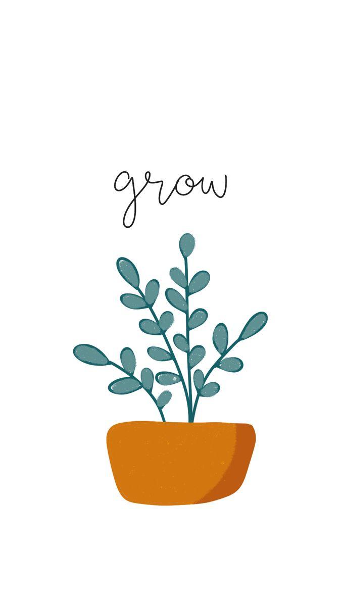 675x1200 Minimalist “grow” Wallpaper