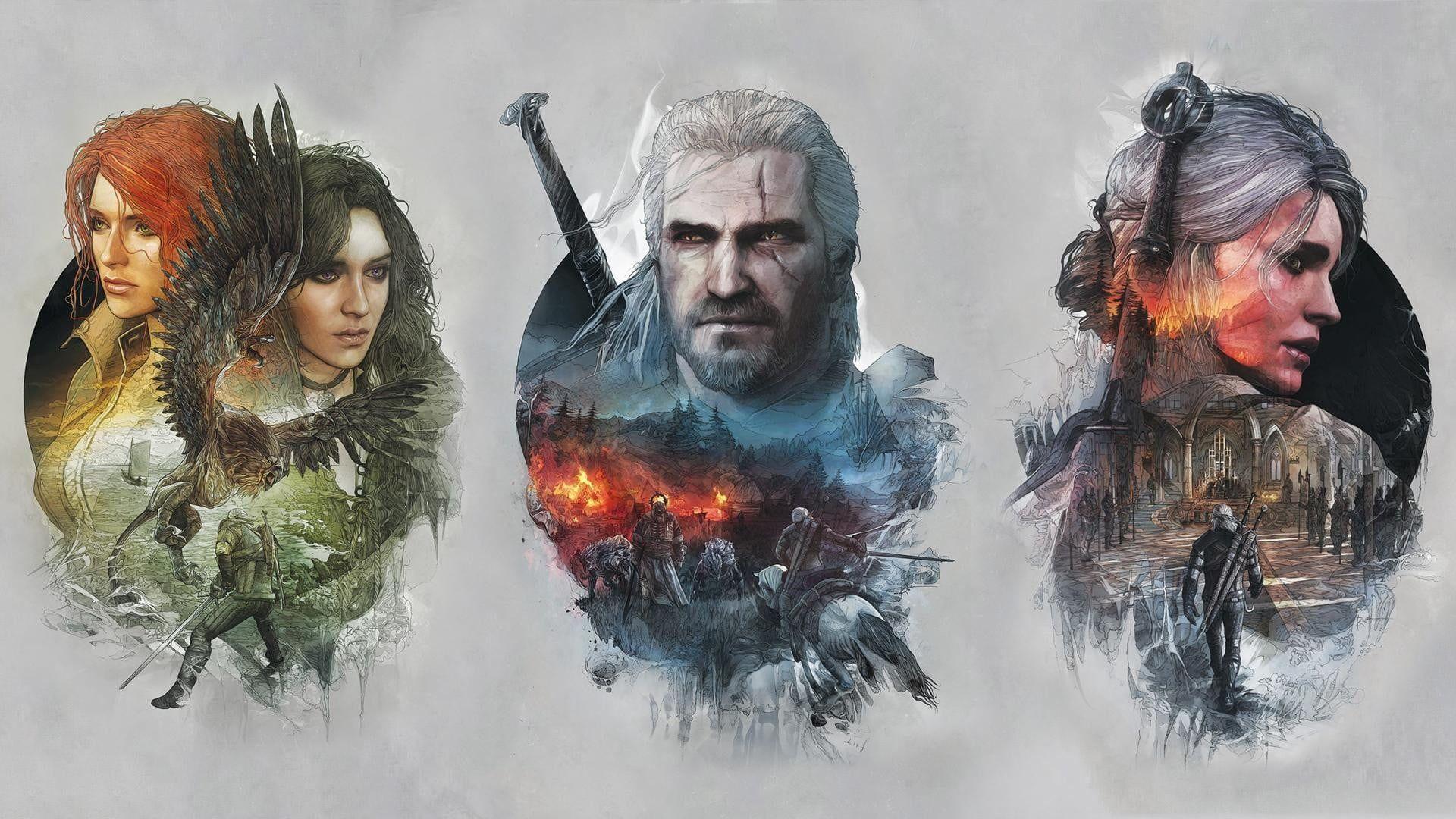 1920x1080 The Witcher digital wallpaper The Witcher Geralt of Rivia The Witcher 3: Wild Hunt P #wallpaper #hdwallpaper #. The witcher, Digital wallpaper, The witcher 3