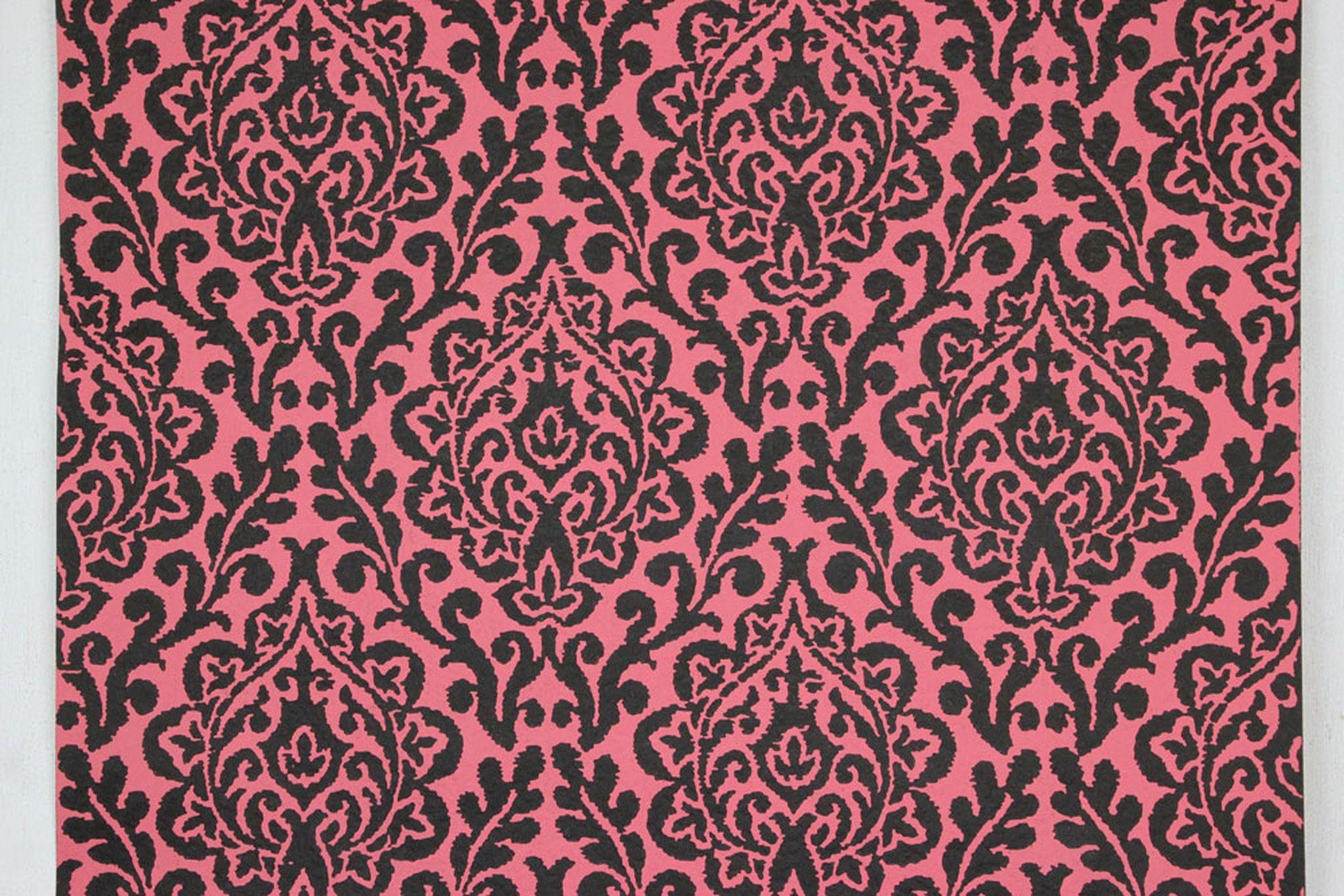 2048x1366 Pink and Black Damask Wallpaper