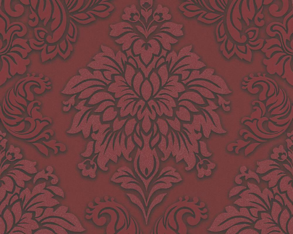 1000x800 Meredith Classic Baroque Wallpaper in Red, Black, and Metallic