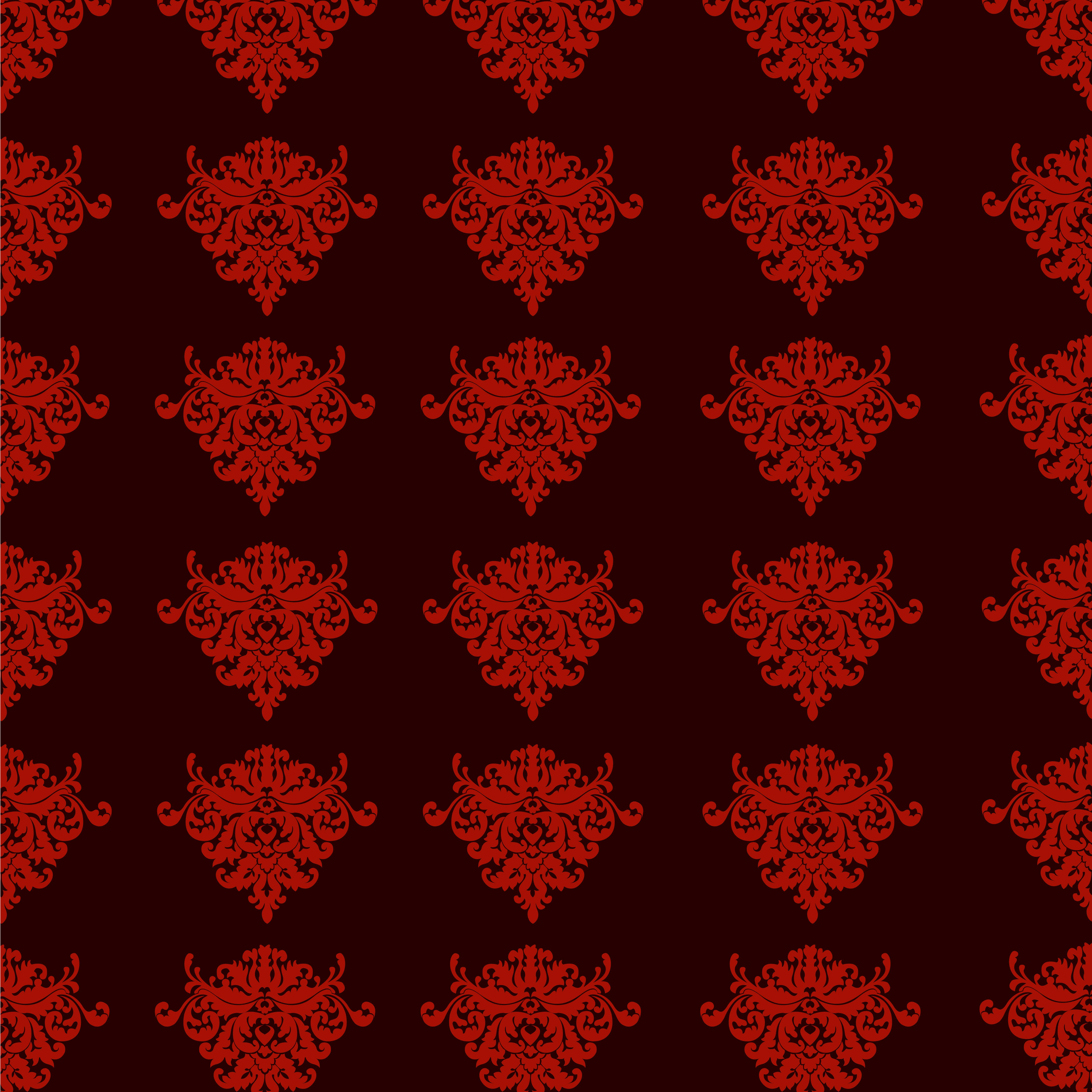 6250x6250 seamless luxury ornamental background. Red Damask seamless floral pattern. Royal wallpaper