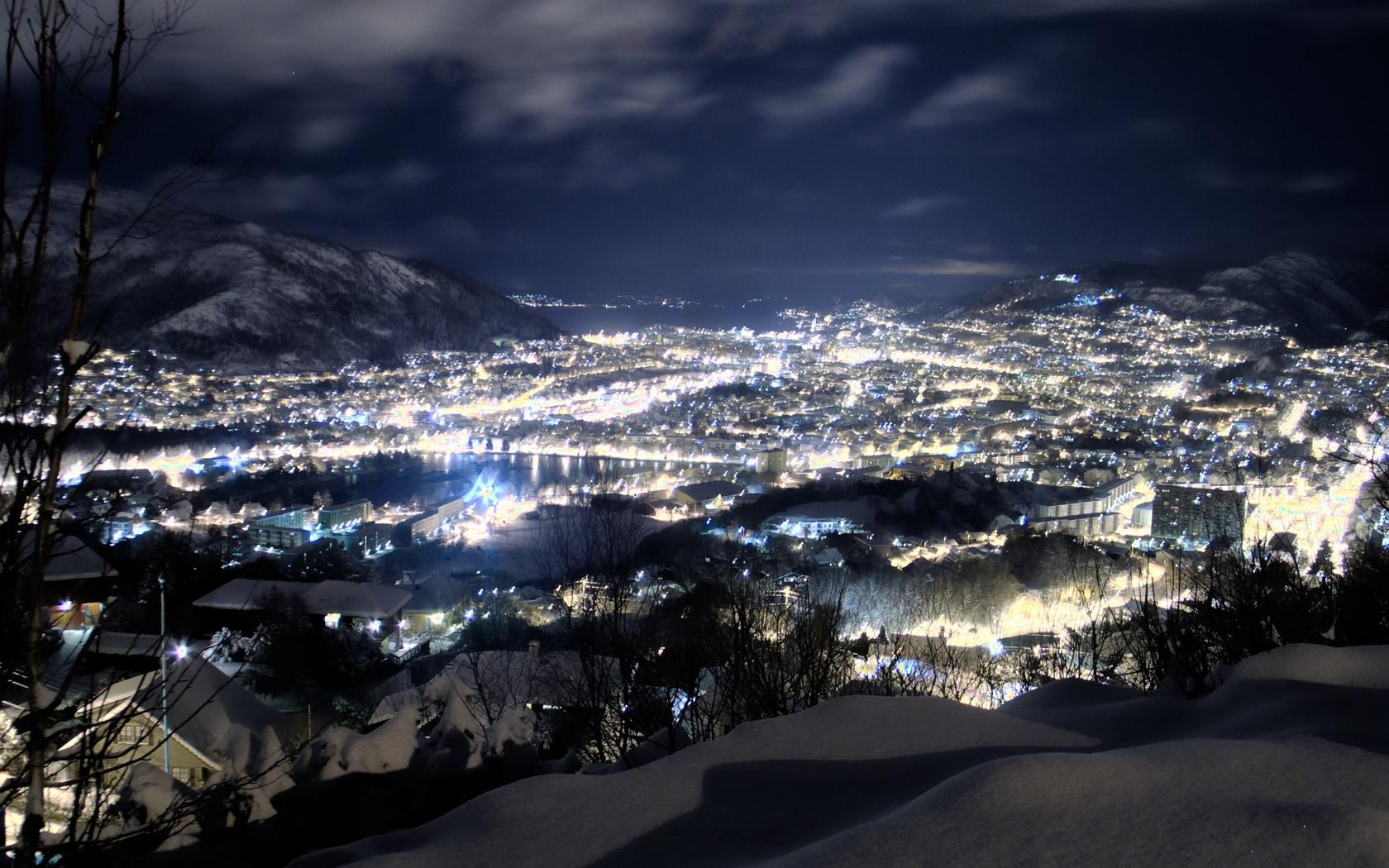 1680x1050 night, snow, height Wallpaper, HD City 4K Wallpaper, Image, Photo and Background