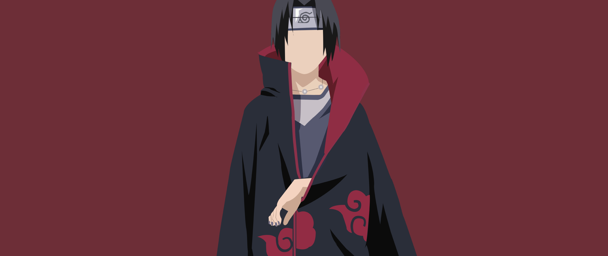 2560x1080 Itachi Uchiha Wallpaper 4K, Faceless, Naruto, Minimal art, 5K