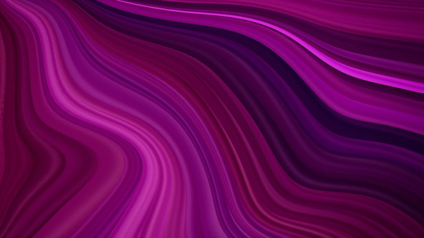 1366x768 Pink Wavy Purple Waves Abstraction Wallpaper Background