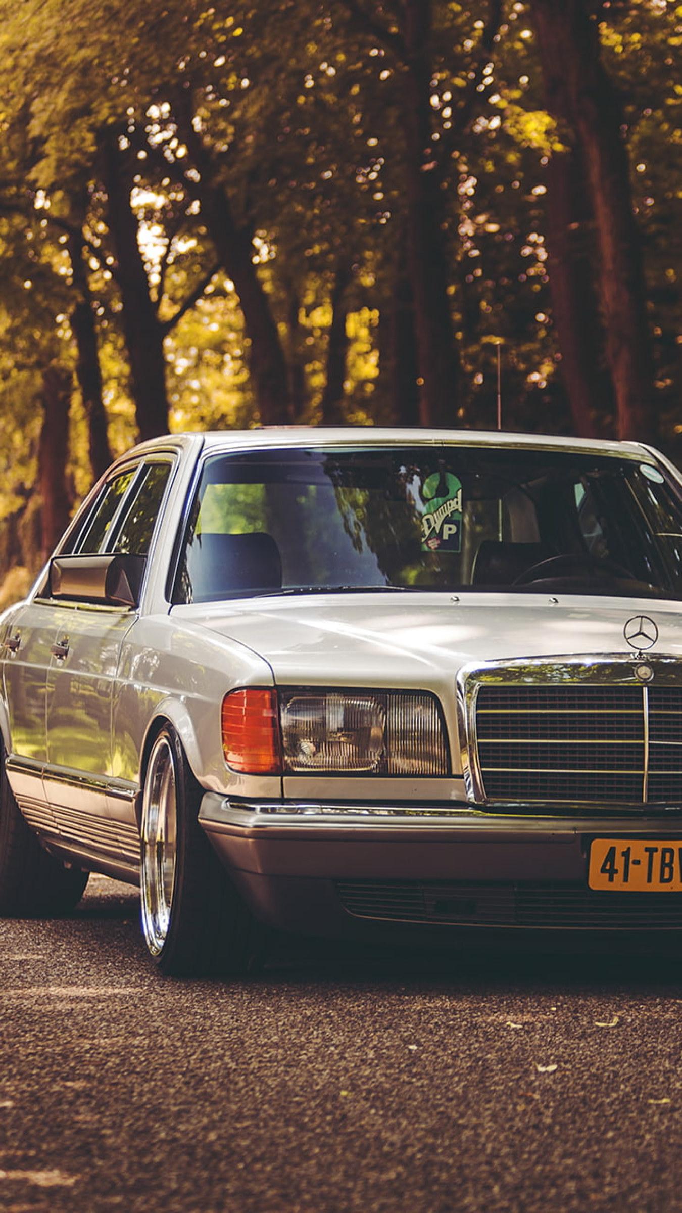 1350x2400 Gray Mercedes Benz Sedan, Stance, W Mode Of Transportation Wallpaper • Wallpaper For You