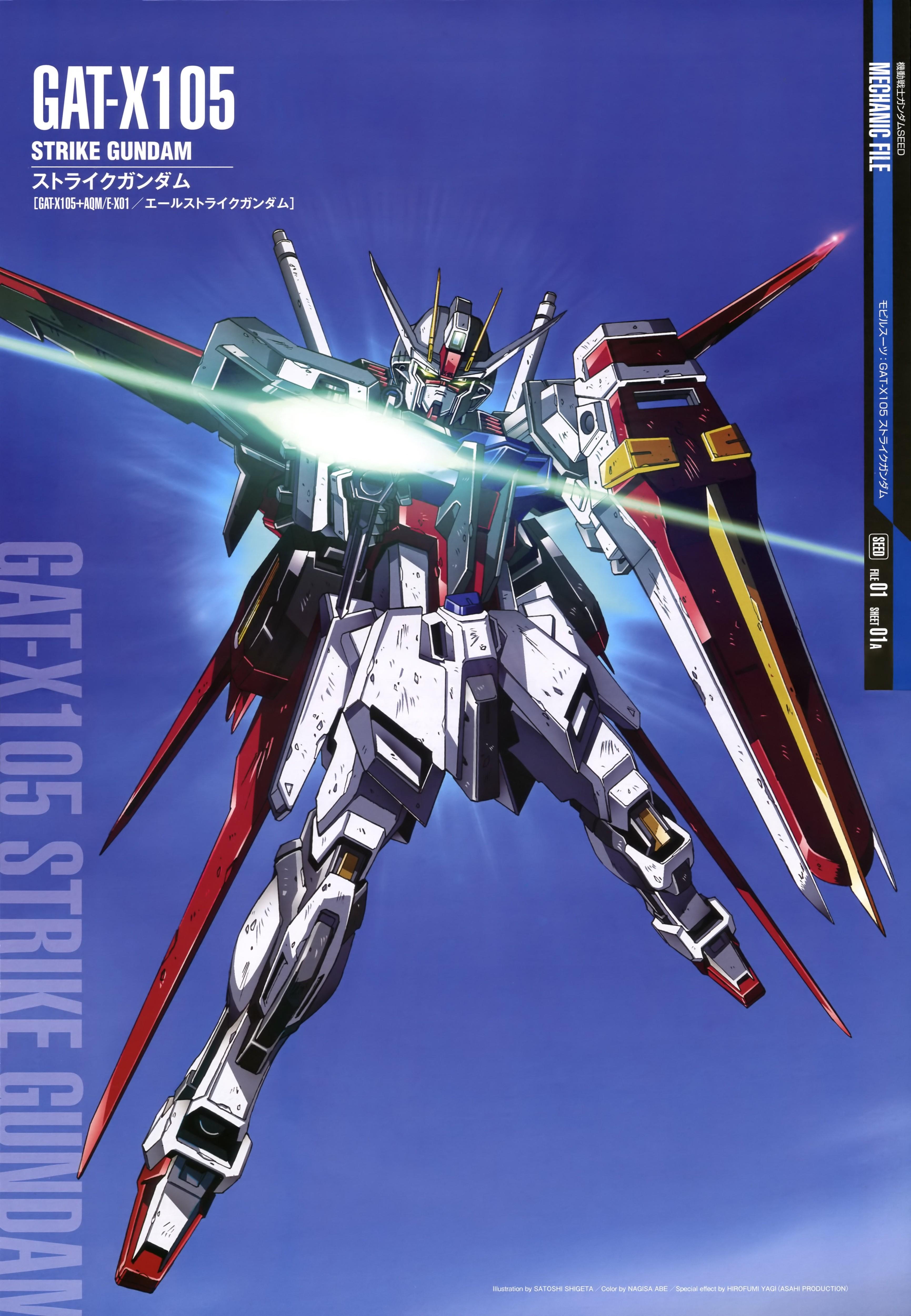 3462x5000 shigeta satoshi gundam gundam seed aile strike gundam gun mecha