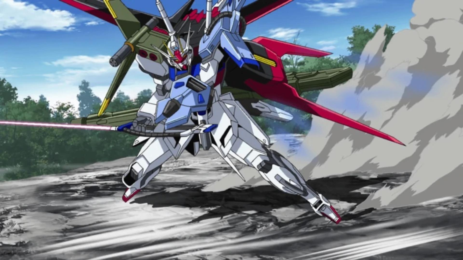 1920x1080 Anime Anime Screenshot Mechs Gundam Super Robot Wars Mobile Suit Gundam SEED Perfect Strike Gundam A Wallpaper:1920x1080