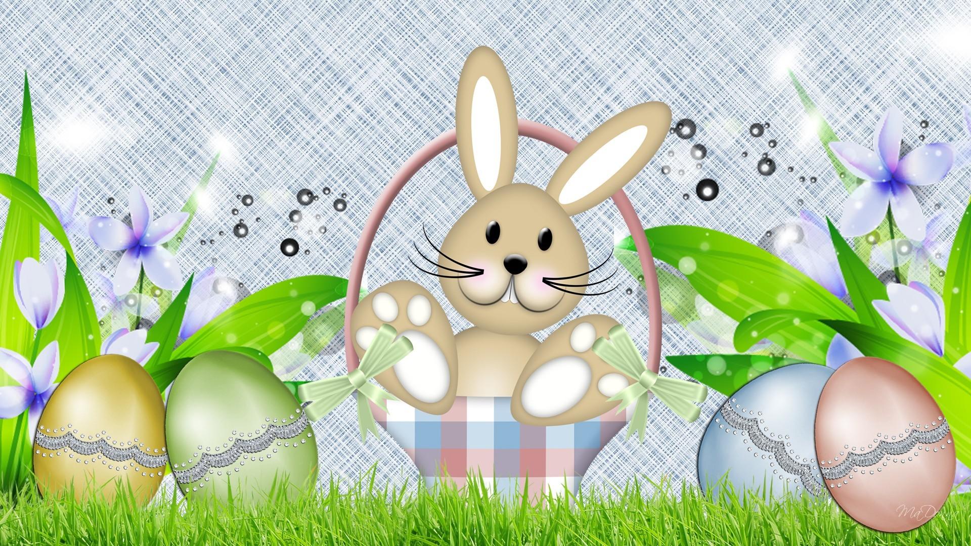 1920x1080 Cute Easter Bunny Wallpaper