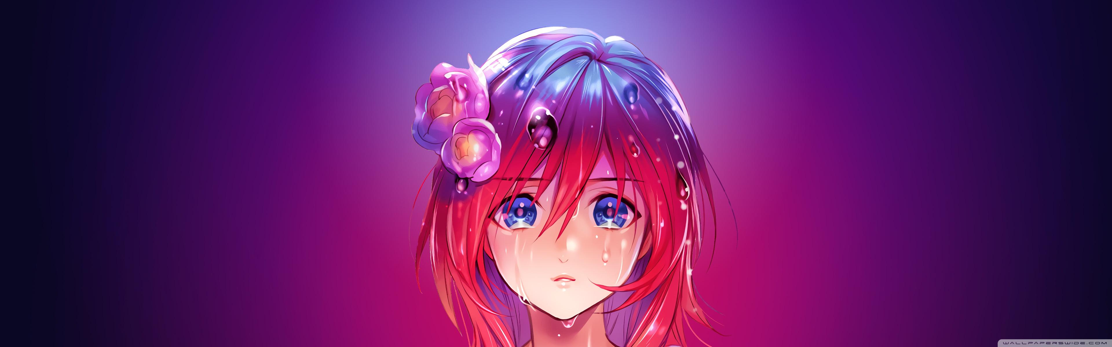 3840x1200 Sad Anime Girl Ultra HD Desktop Background Wallpaper for : Widescreen & UltraWide Desktop & Laptop : Multi Display, Dual & Triple Monitor : Tablet