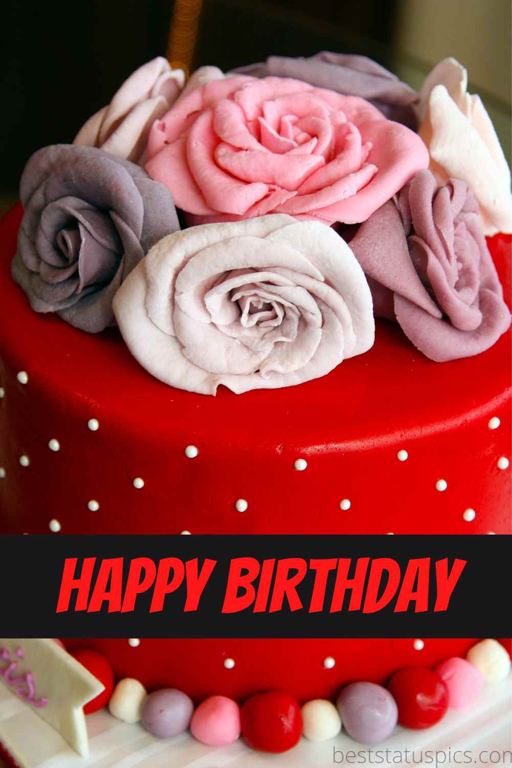 1000x1500 Best Happy Birthday Image With Cake and Flowers Status Pics