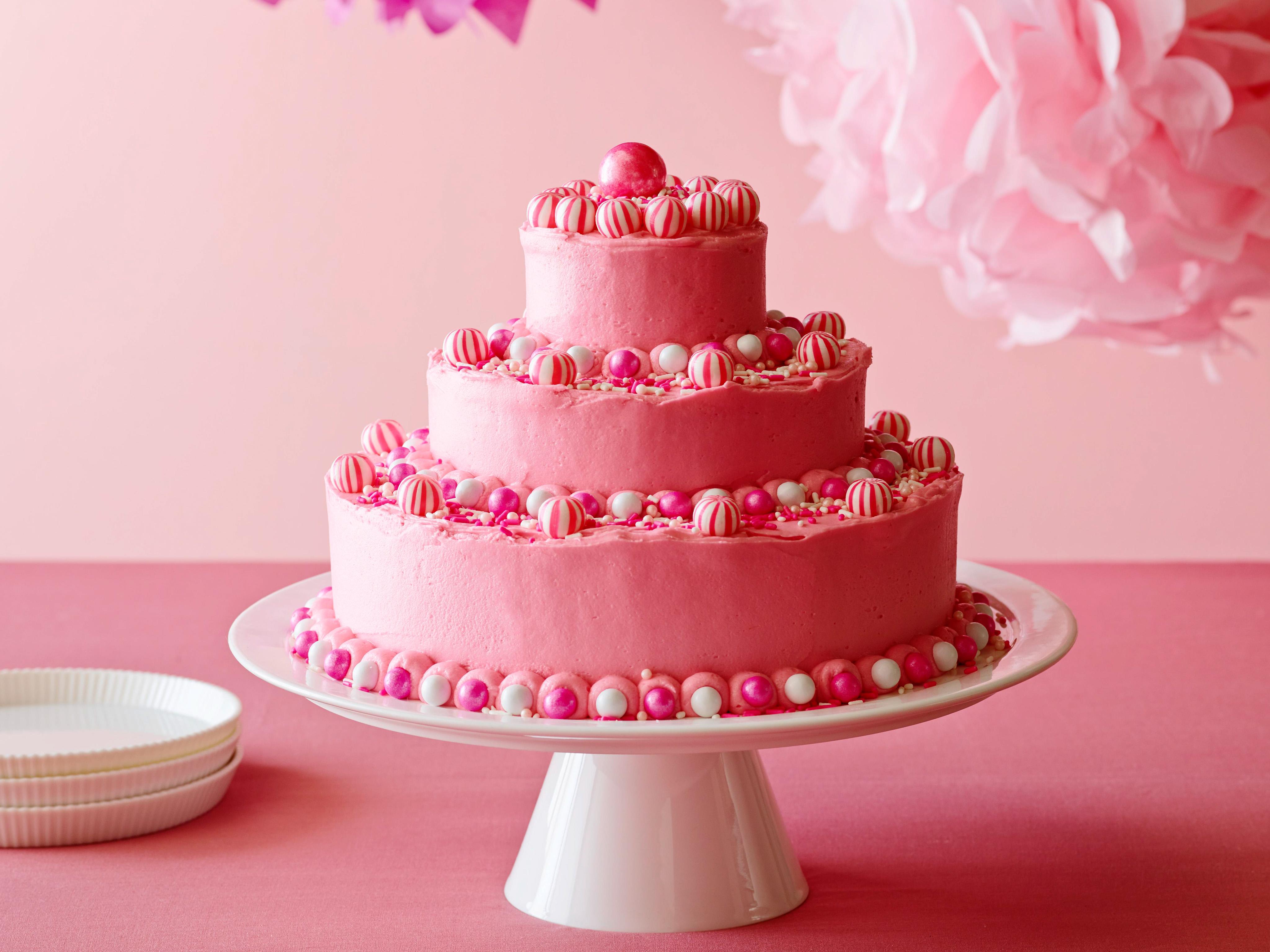 4096x3072 Birthday Cake with Hot Pink Butter Icing Recipe