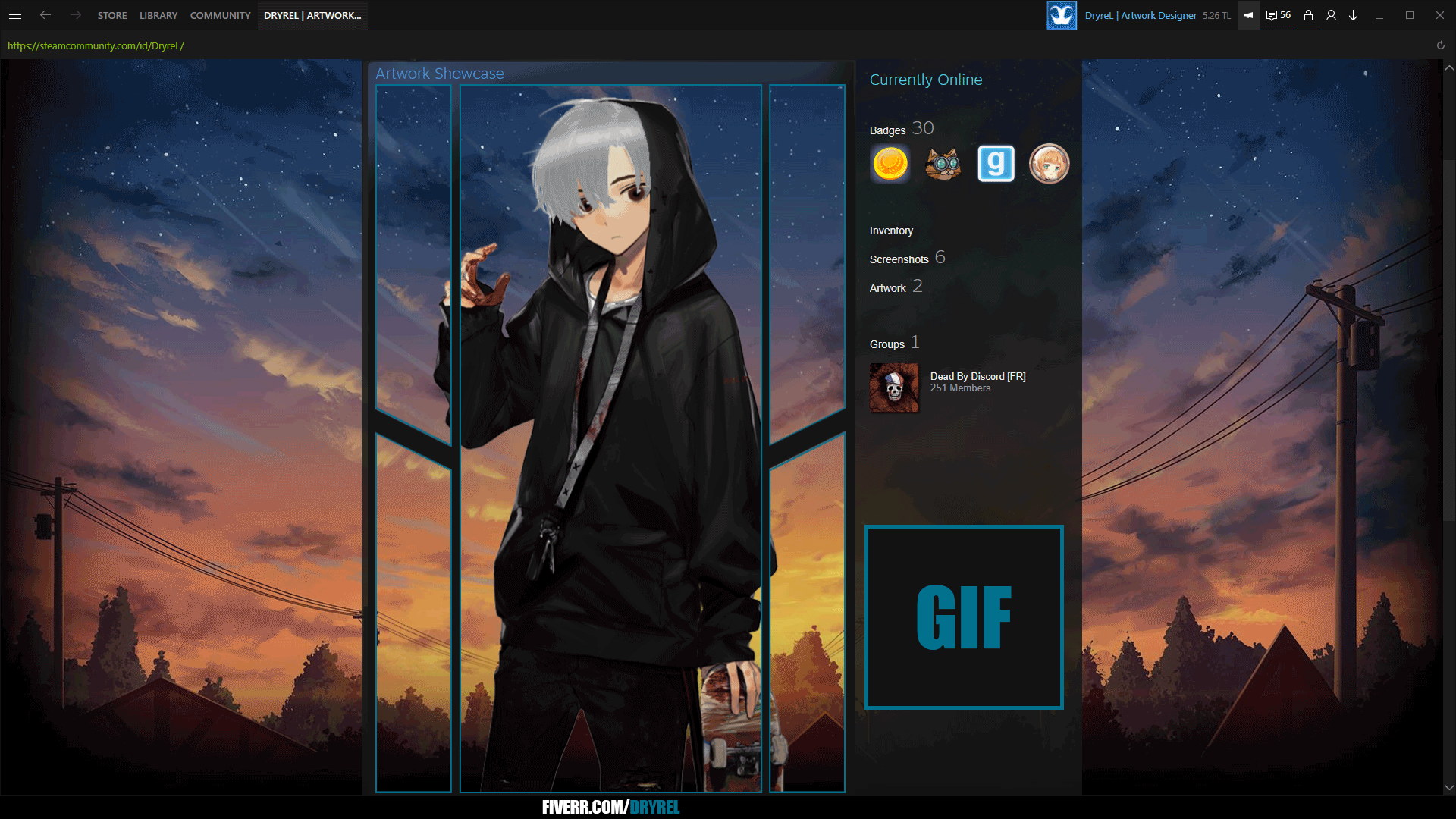 1920x1080 Skateboard Anime Boy. Animated Steam Artwork