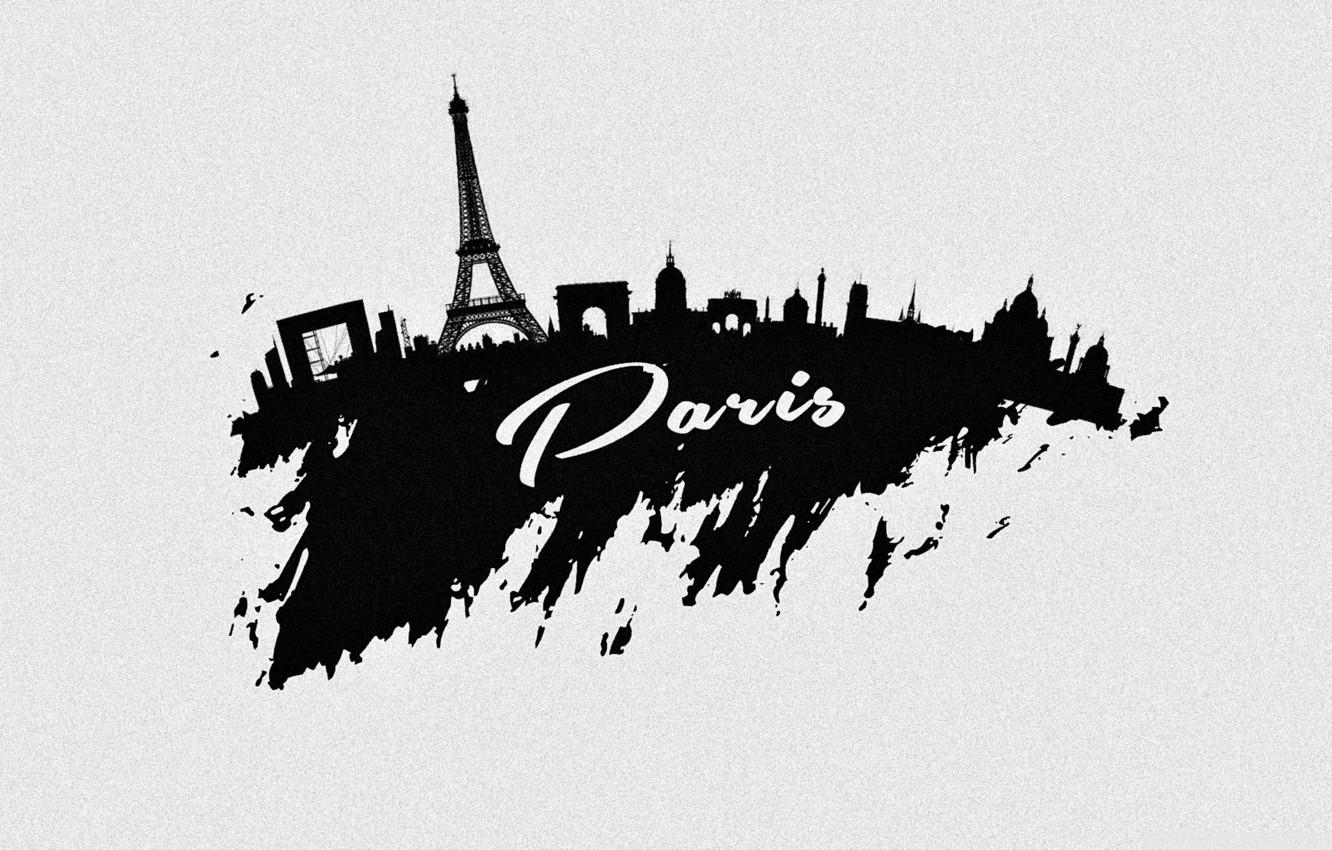 1332x850 Wallpaper the city, Paris, vector, silhouette image for desktop, section минимализм