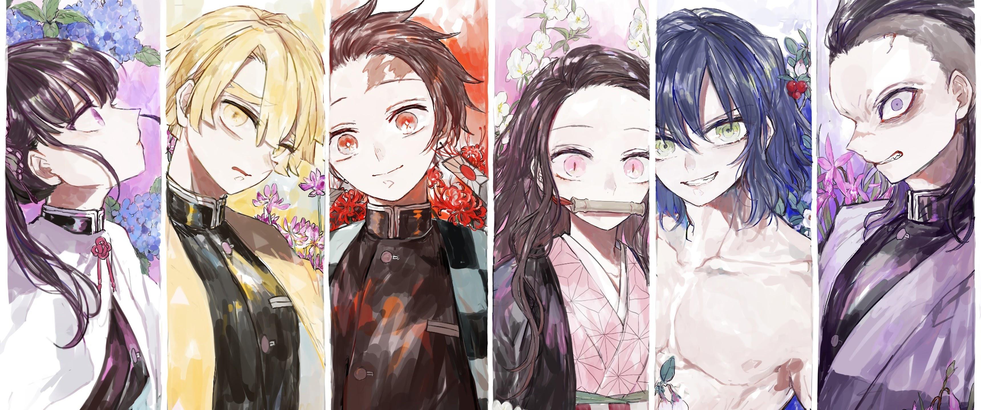 3440x1440 Kimetsu no Yaiba Demon Hunters 4K Wallpaper