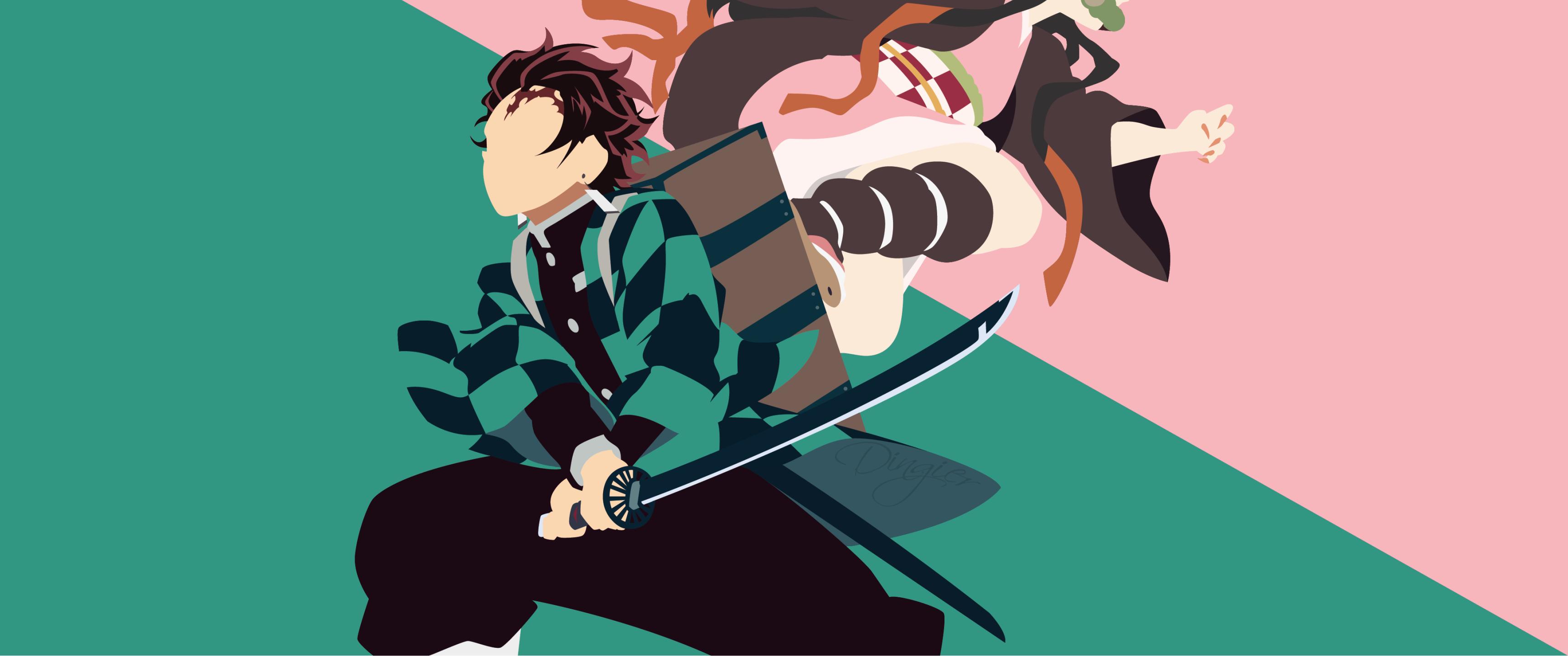 3440x1440 Demon Slayer Kimetsu No Yaiba 4k Minimal 3440x1440 Resolution Wallpaper, HD Minimalist 4K Wallpaper, Image, Photo and Background