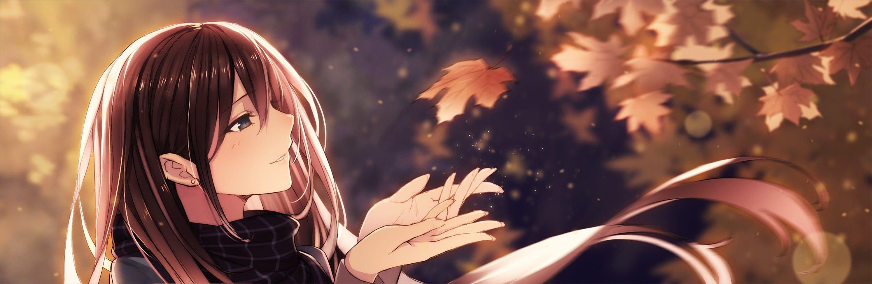 2990x976 Brown Anime Girl Wallpaper
