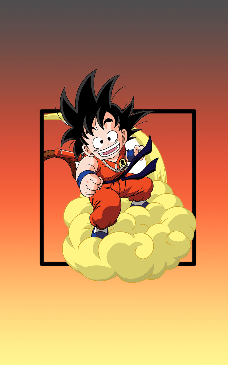 Kid Goku on a Nimbus Colored 1080x2340  rAmoledbackgrounds