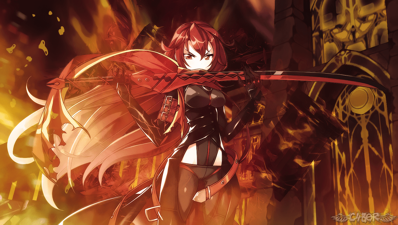 1360x768 Elesis Dark Knight. Elsword anime, Elsword, Anime art dark
