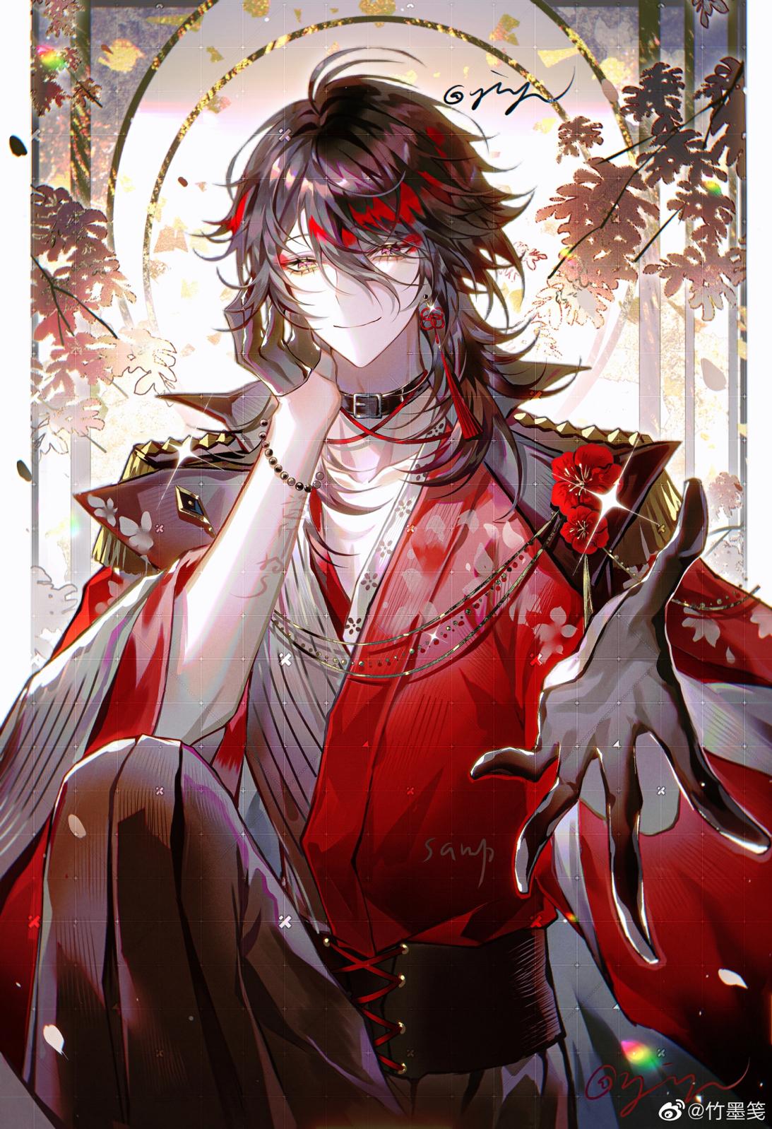 1093x1598 Anime Anime Boys Vox Akuma Virtual Youtuber Nijisanji Black Hair Long Hair Yellow Eyes Red Eyeshadow Wallpaper:1093x1598