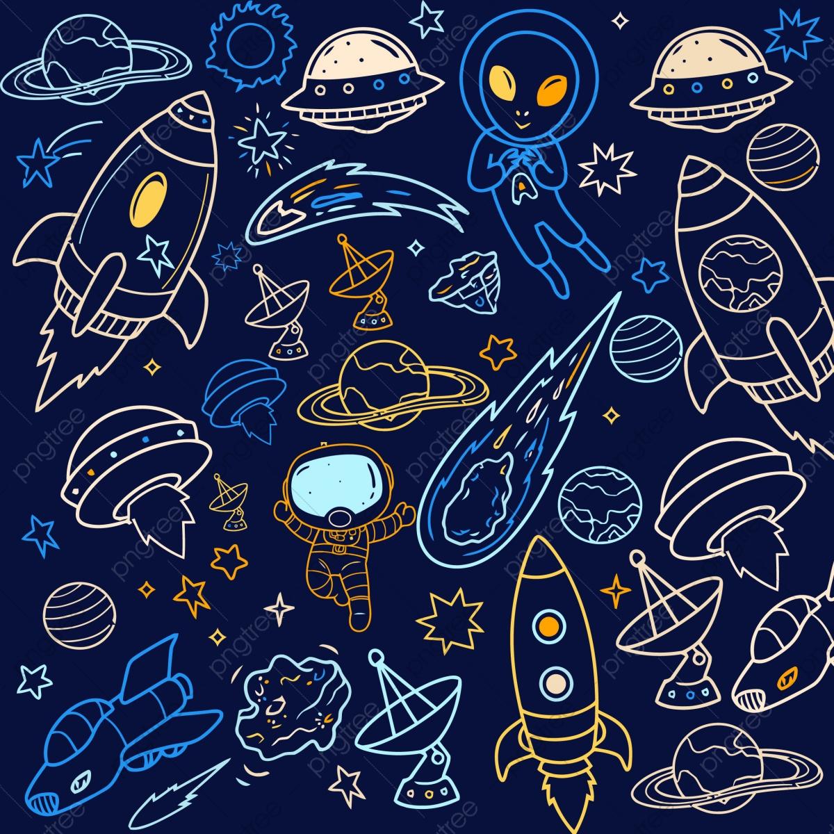 1200x1200 Seamless Outer Space Ufo Rocket Science Kids Background Pattern, Background Pattern, Science Kids, Rocket Science Background Image for Free Download