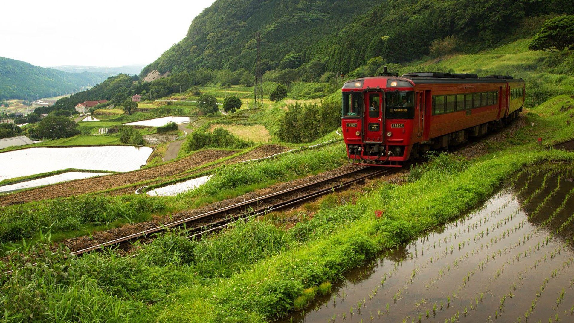 1920x1080 Train through rural Japan [ 1920 x 1080 ]. Train, Japan picture, Japan