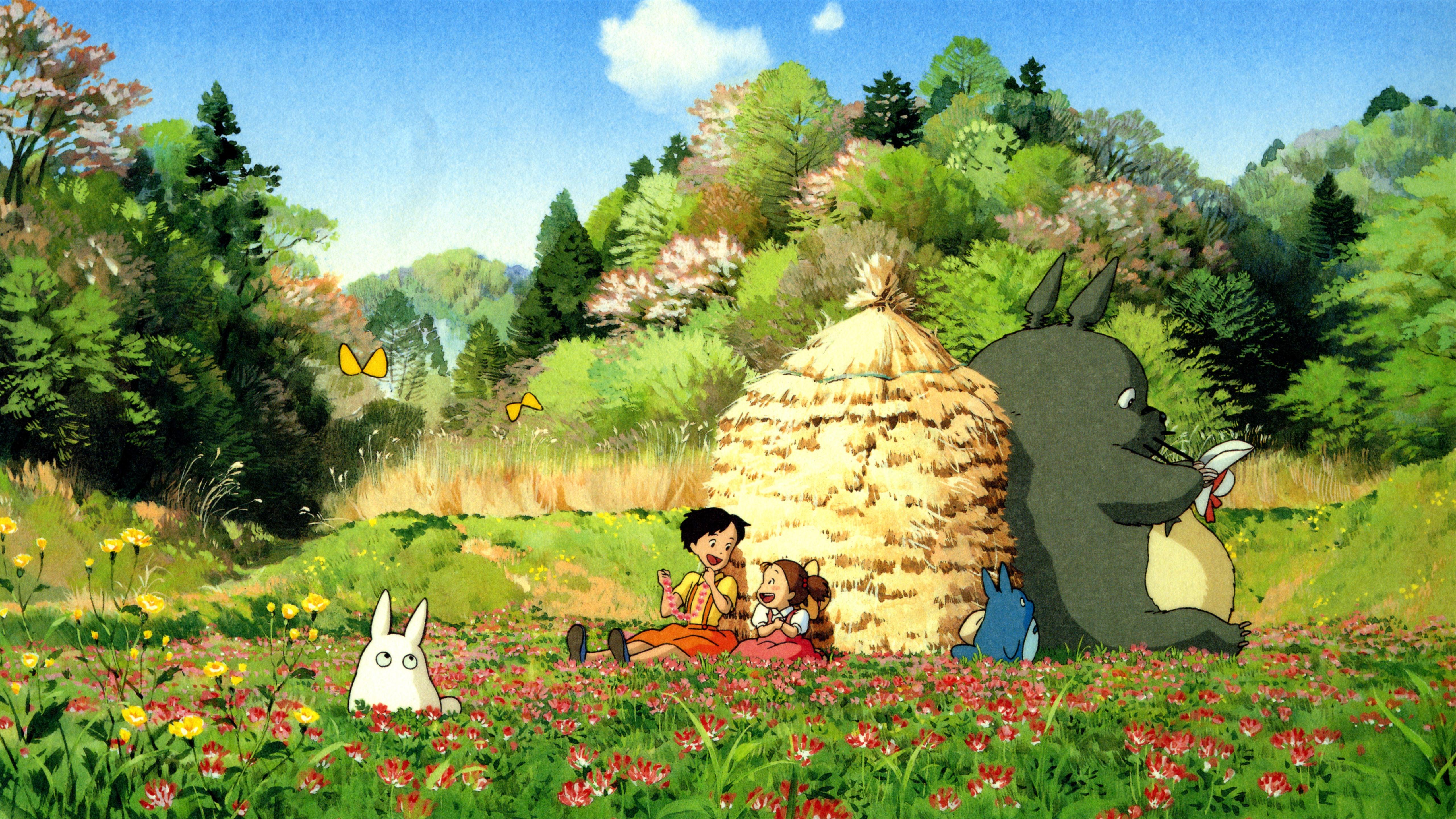 5120x2880 Wallpaper My Neighbor Totoro, beautiful countryside, Japanese anime 5120x2880 UHD 5K Picture, Image