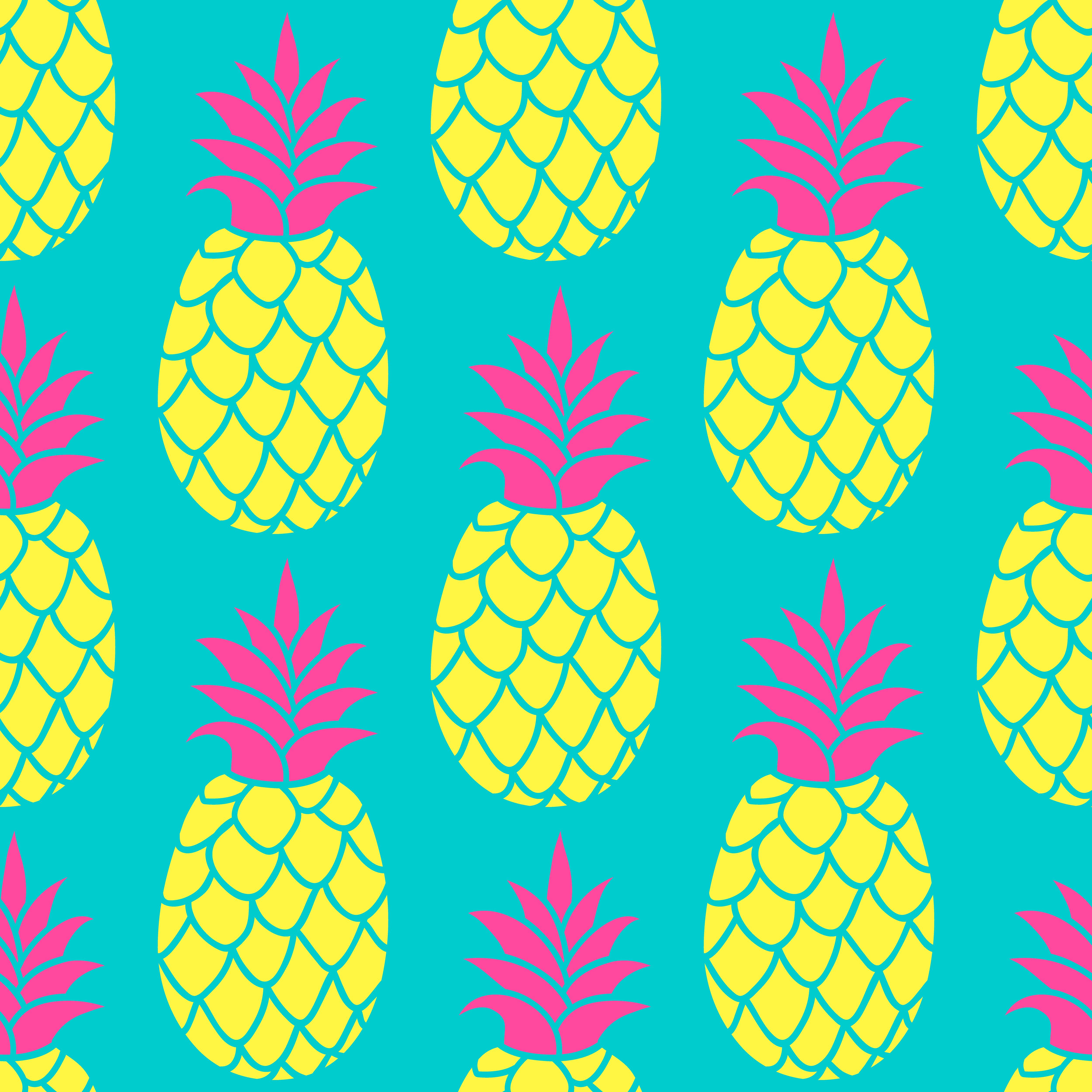 5000x5000 Pineapple seamless pattern in trendy colors. Summer colorful repeating background for textile design wallpaper, scrapbooking