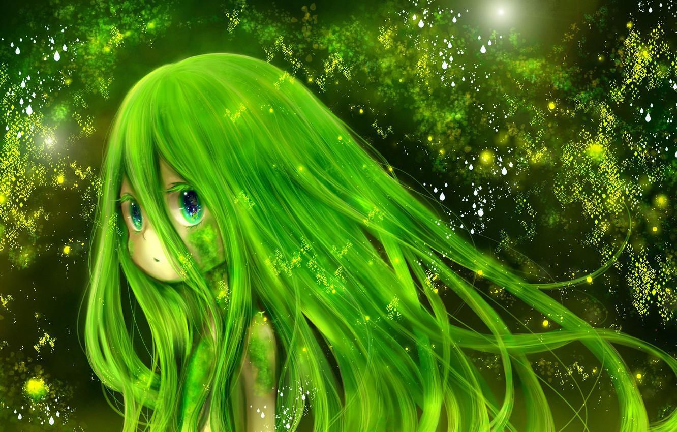 1332x850 Green Anime Wallpaper