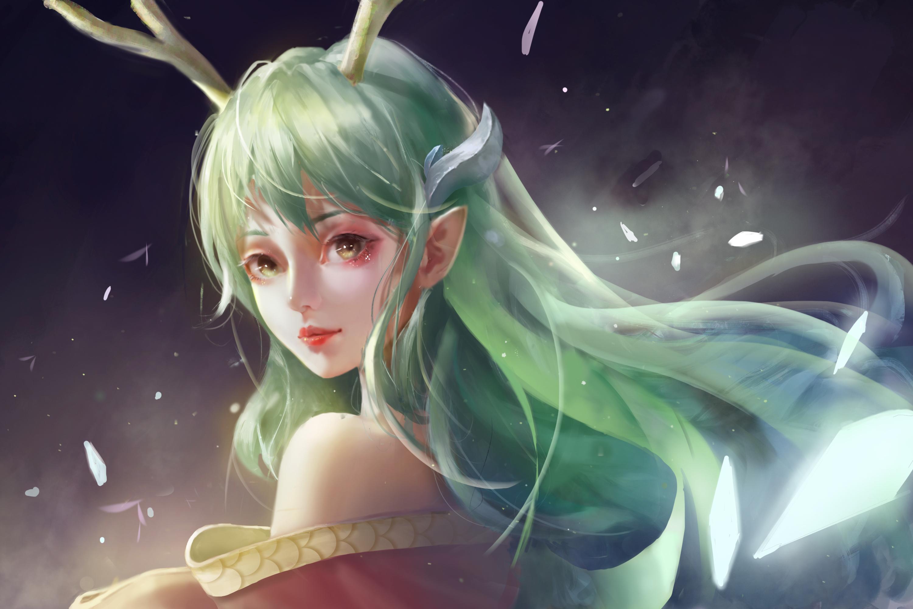 3000x2000 Green Hair HD Wallpaper and Background