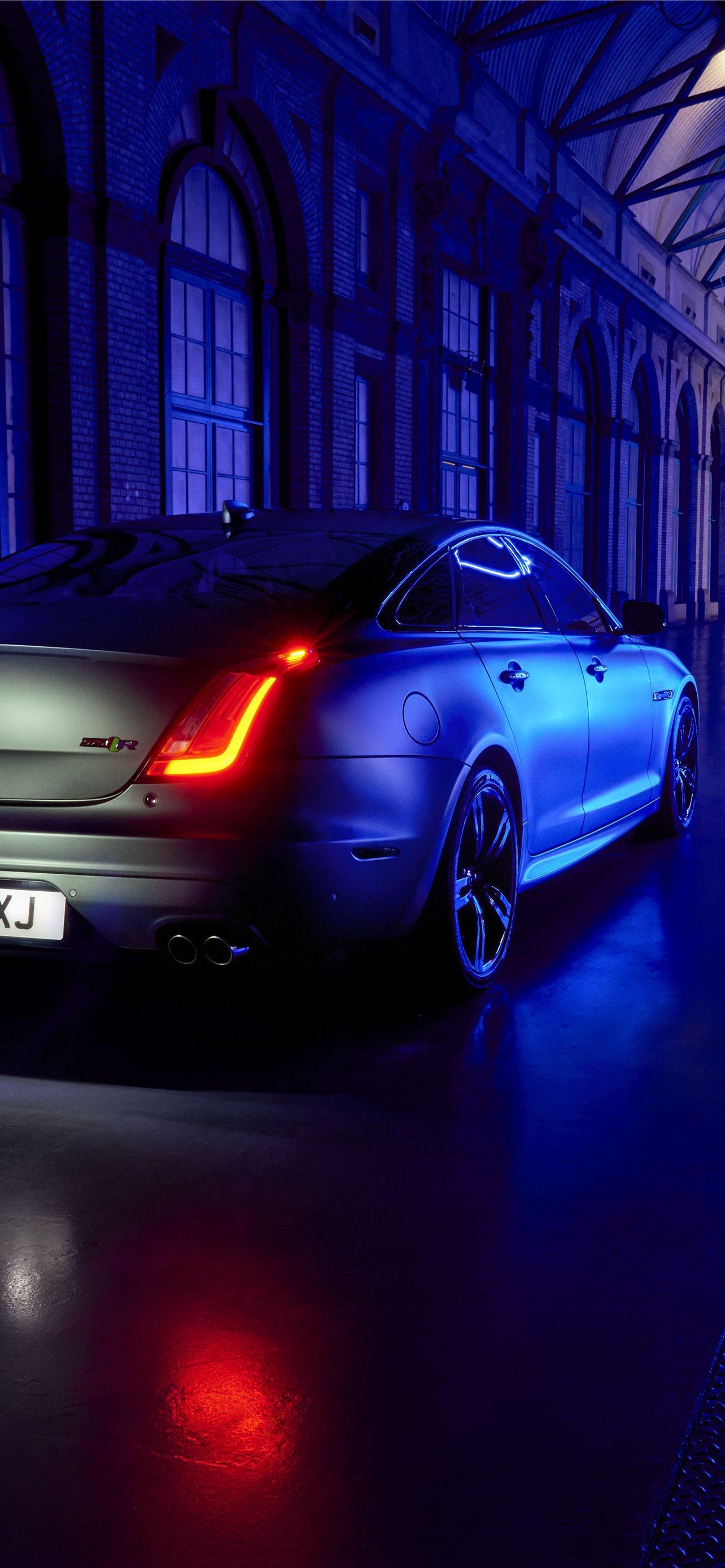 1284x2778 jaguar xj jaguar neon lights car sedan luxury sams. iPhone Wallpaper Free Download