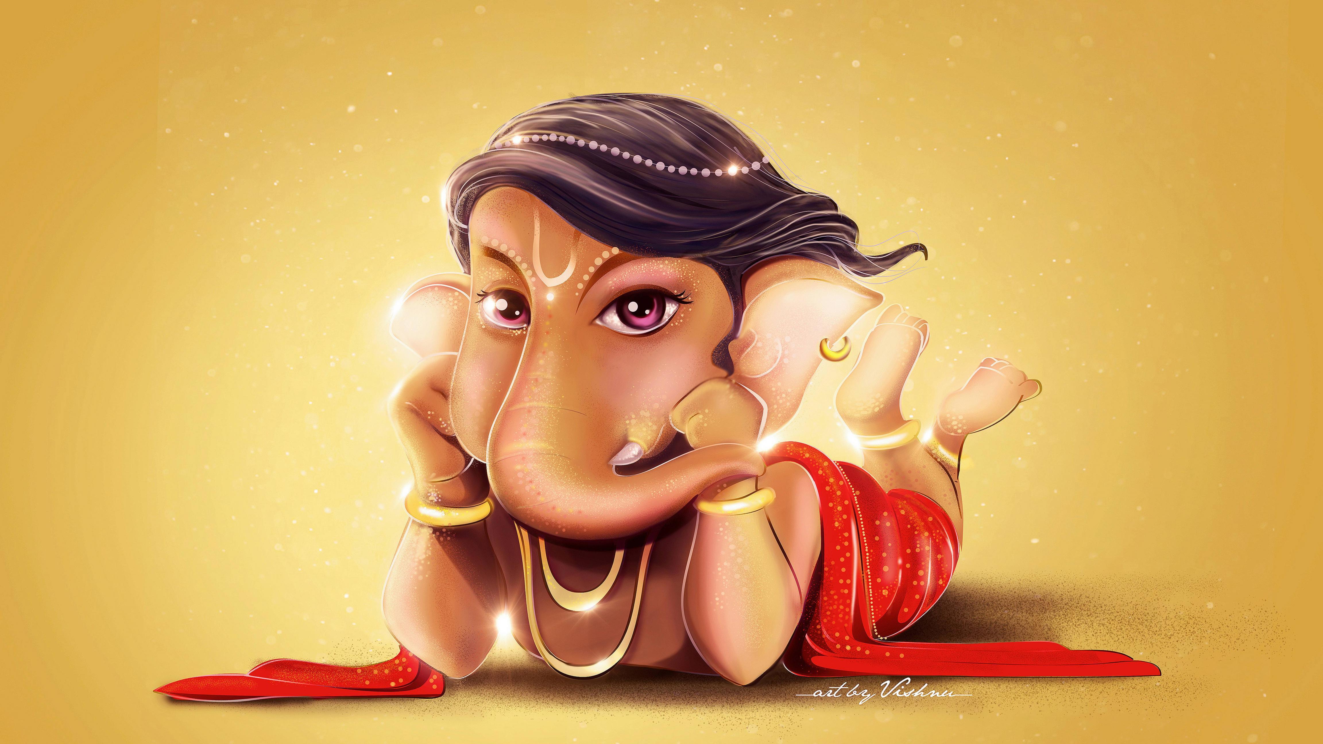 4608x2592 Cute Lord Ganesha 8K Wallpaper, HD Other 4K Wallpaper, Image, Photo and Background