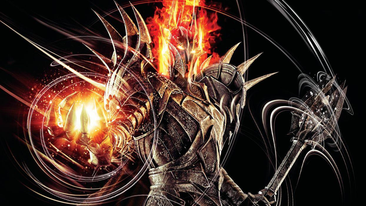 1244x700 Lord of the Rings Warrior Magic Sauron Armor Helmet Games lotr d