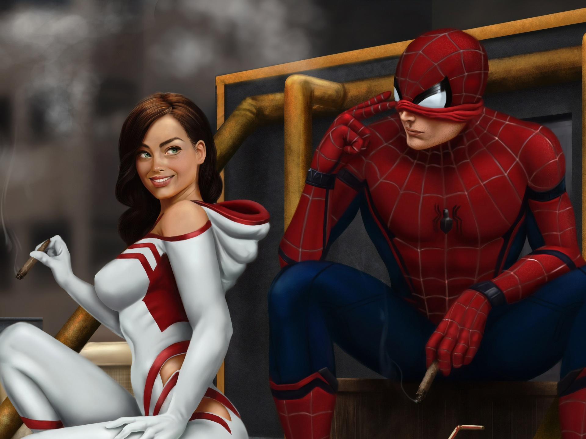 1920x1440 Wallpaper 4k Spiderman With Gwen Stacy Wallpaper