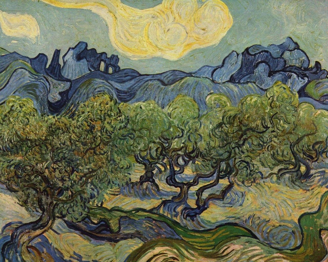 1280x1024 Mountains: Century Vincent Willem France Gogh Painting Nineteenth
